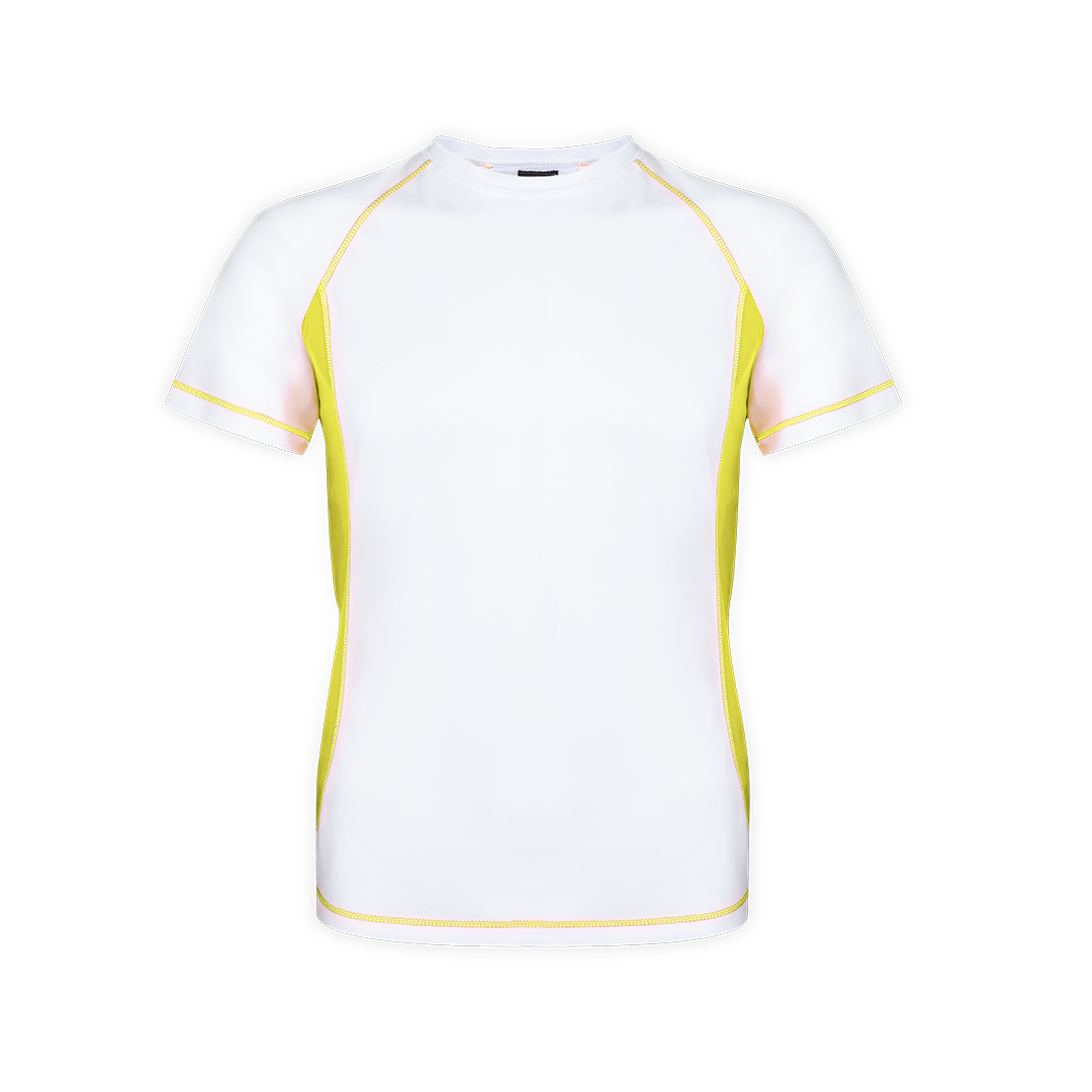 camiseta blanca y amarilla